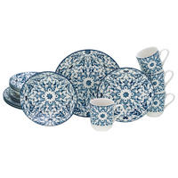 KOMBISERVICE Fresco 16-teilig  - Blau/Weiß, Basics, Keramik (33/32/31cm) - Creatable