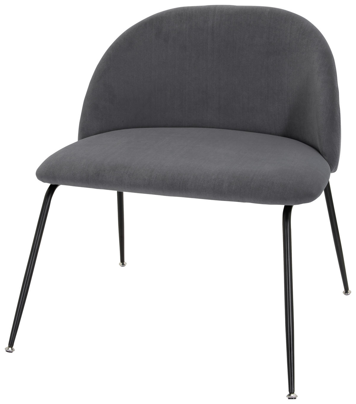STUHL  in Samt Textil  - Schwarz/Grau, Basics, Textil/Metall (72/80/65cm) - MID.YOU