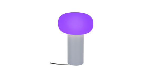 AKKU-TISCHLEUCHTE 13/19 cm  - Weiß/Hellblau, Trend, Glas/Metall (13/19cm) - Dieter Knoll