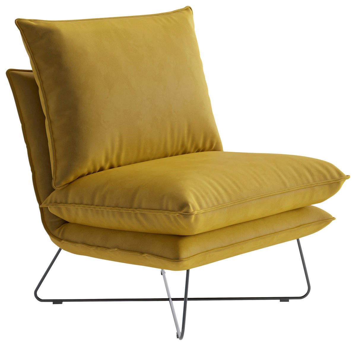 KŘESLO 1 ks, textil, žlutá - žlutá, Design, kov/textil (72/84/90cm) - Livetastic