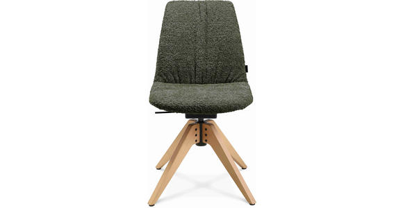 STUHL - Dunkelgrün/Eichefarben, Design, Holz/Textil (46/82,5-85,25/55cm) - Johann Jakob