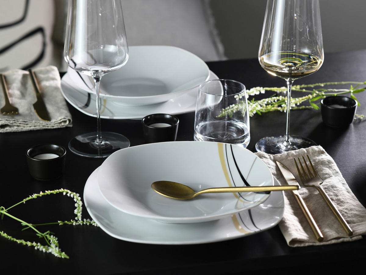 KOMPLETT SERVIS 30 delar  - vit, Trend, keramik - Creatable