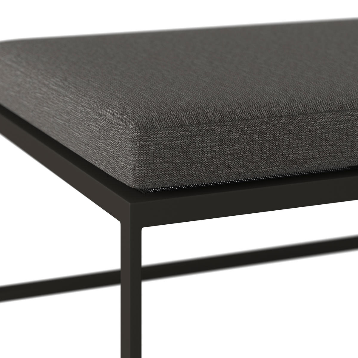 LOUNGEHOCKER  - Dunkelgrau/Anthrazit, Design, Textil/Metall (66/43/76cm) - Amatio