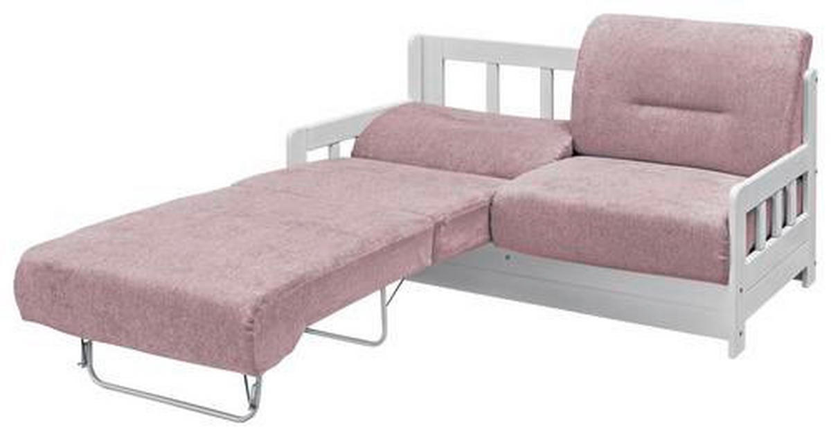 SCHLAFSOFA Mikrofaser Rosa, Weiß  - Weiß/Rosa, LIFESTYLE, Textil (154/88/90cm) - Livetastic
