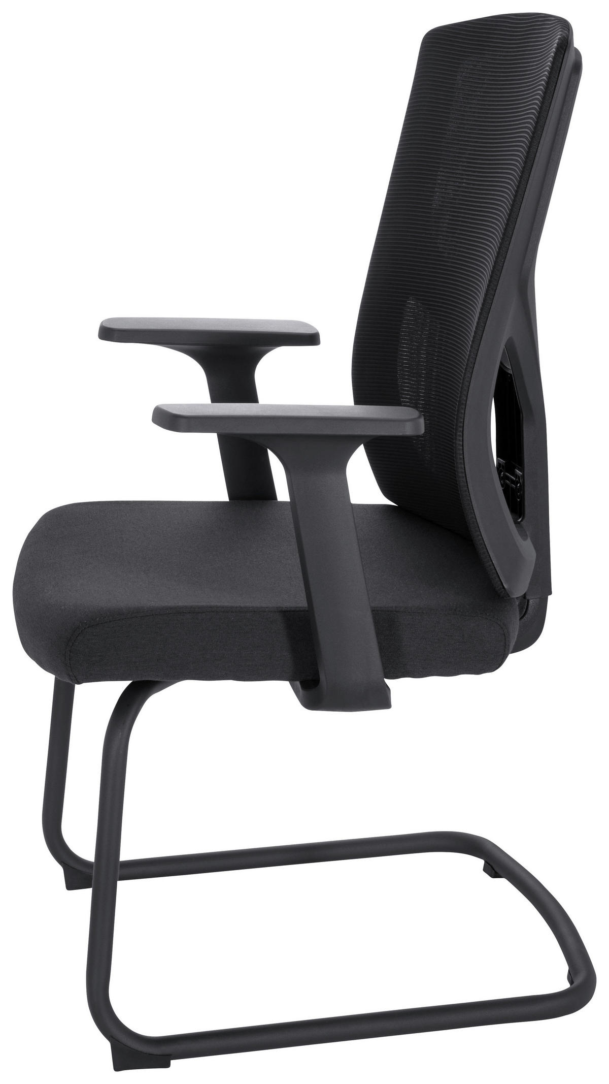 KONFERENČNI STOL umetna masa, tekstil črna  - črna, Moderno, kovina/umetna masa (62/107/63cm) - MID.YOU