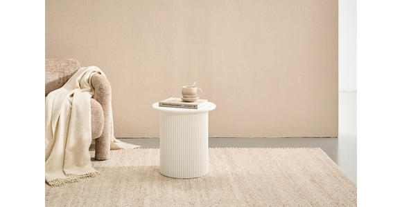 BEISTELLTISCH 40/40/41 cm Weiß rund  - Schwarz/Weiß, Design, Holzwerkstoff (40/40/41cm) - Xora