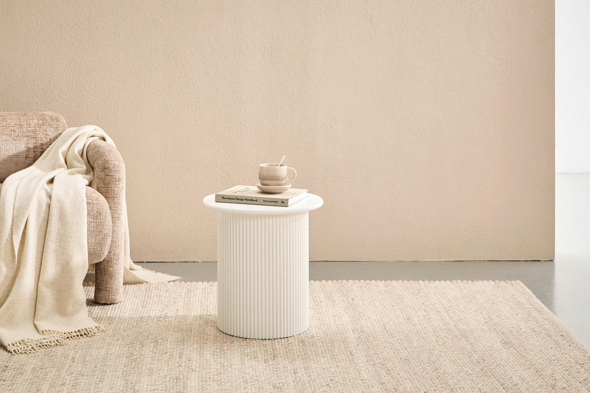 BEISTELLTISCH 40/40/41 cm Weiß rund  - Schwarz/Weiß, Design, Holzwerkstoff (40/40/41cm) - Xora