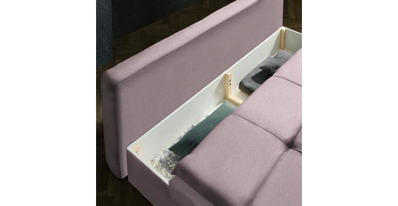 SCHLAFSOFA in Flachgewebe Rosa - Schwarz/Rosa, MODERN, Textil/Metall (208/73/92/102cm) - Novel