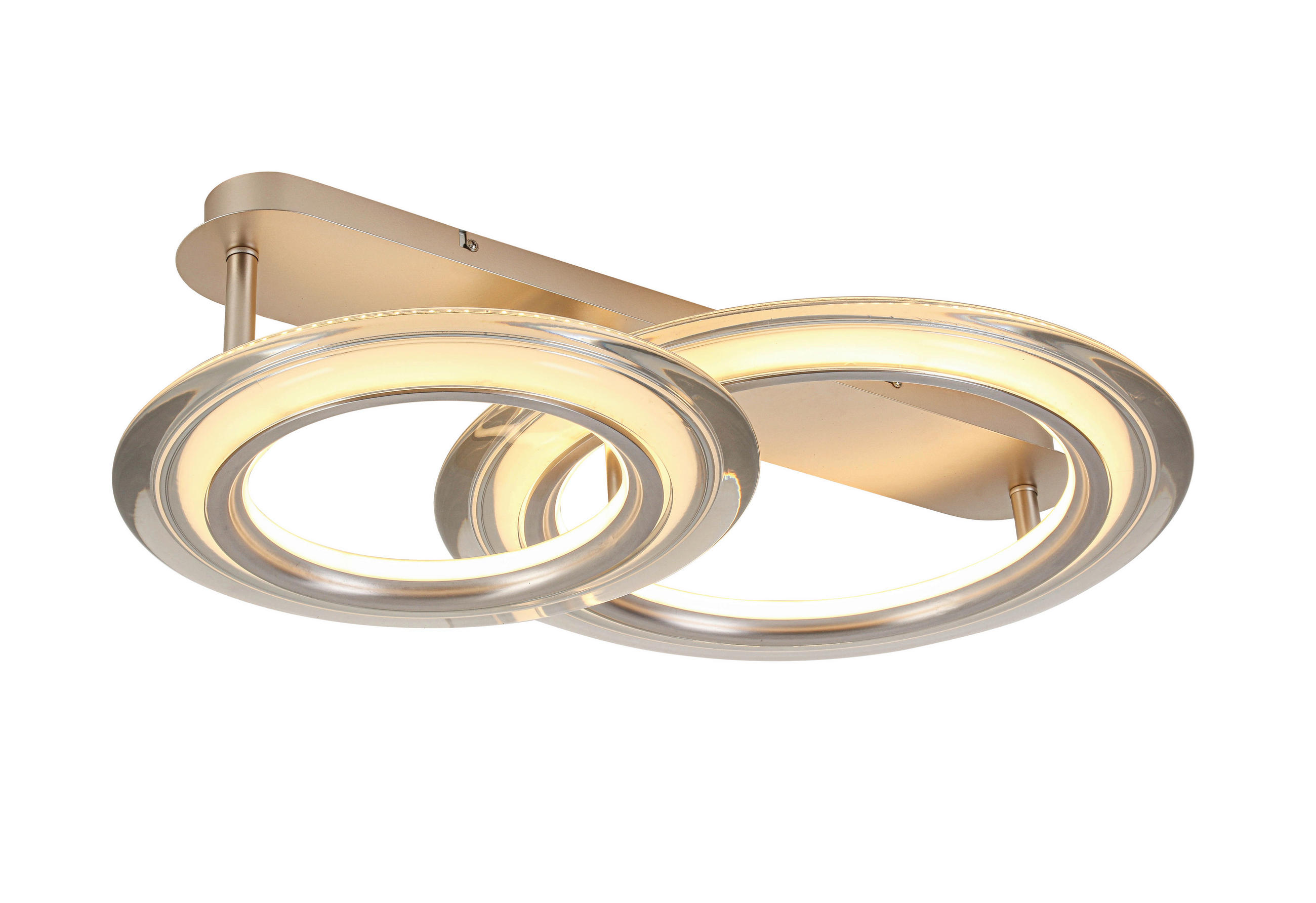 LED-DECKENLEUCHTE 66/45/16 cm   - Chromfarben/Champagner, Design, Kunststoff/Metall (66/45/16cm) - Dieter Knoll