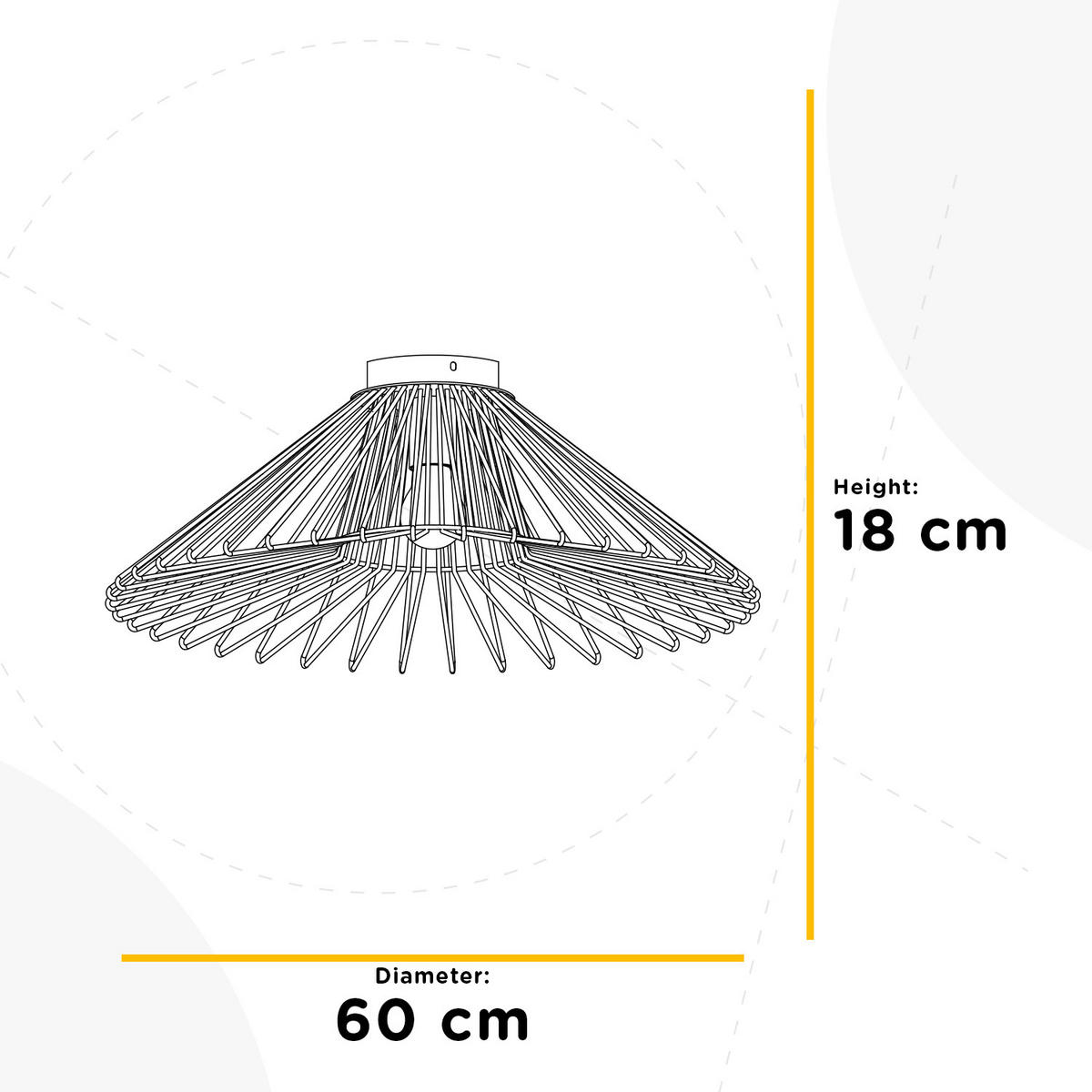 DECKENLEUCHTE 60/22 cm   - Schwarz, KONVENTIONELL, Metall (60/22cm)