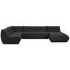 WOHNLANDSCHAFT Schwarz Lederlook  - Schwarz, Trend, Textil (210/390/185cm) - Livetastic