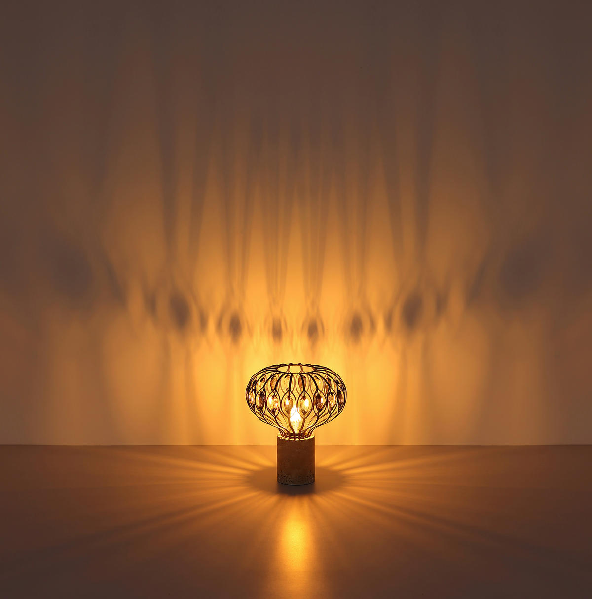 STOLNÍ LAMPA, E27, 25/28 cm  - šedá/černá, Basics, kov/plast (25/28cm) - Globo