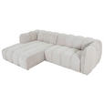 ECKSOFA in Chenille Creme  172/272 cm  - Creme/Schwarz, KONVENTIONELL, Kunststoff/Textil (172/272cm) - Carryhome