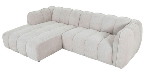 ECKSOFA in Chenille Creme  172/272 cm  - Creme/Schwarz, KONVENTIONELL, Kunststoff/Textil (172/272cm) - Carryhome
