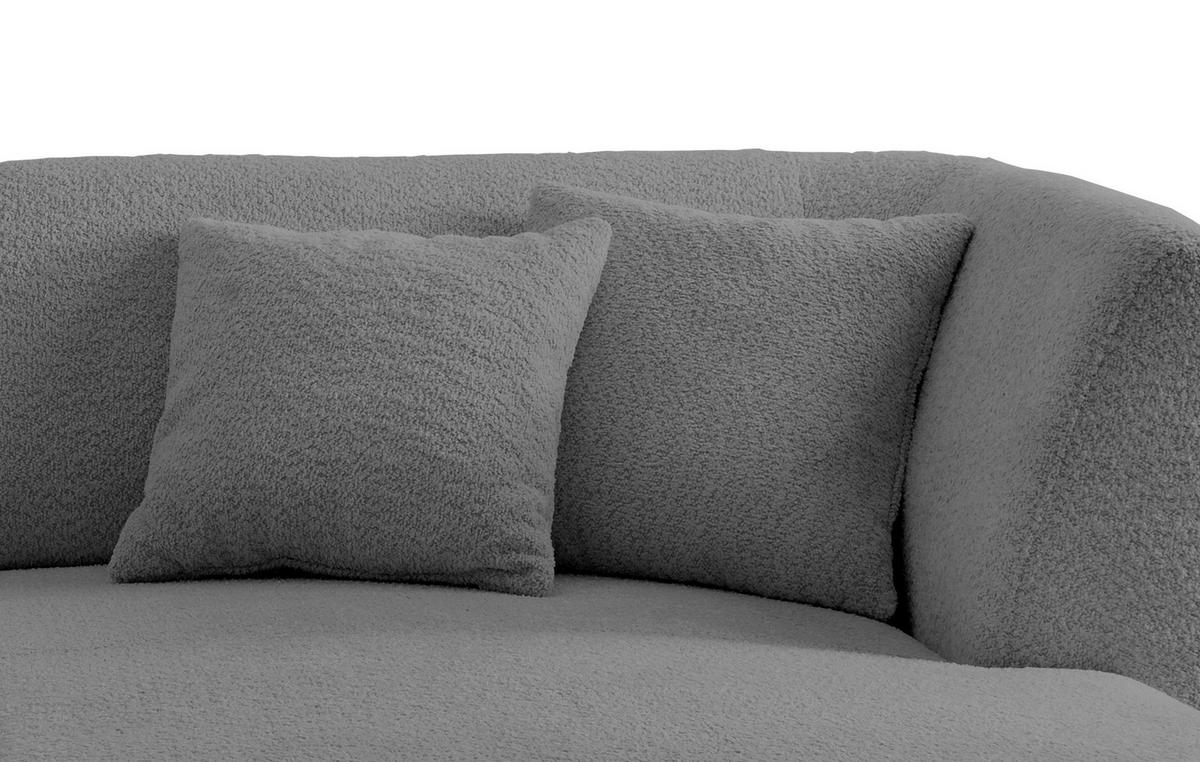 ECKSOFA Anthrazit Bouclé  - Anthrazit/Schwarz, MODERN, Holz/Textil (264/160cm) - MID.YOU