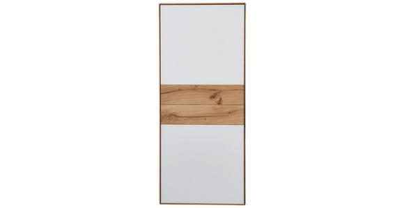 HIGHBOARD Weiß, Eichefarben 62/148/40 cm - Eichefarben/Schwarz, Design, Glas/Holz (62/148/40cm) - Valnatura