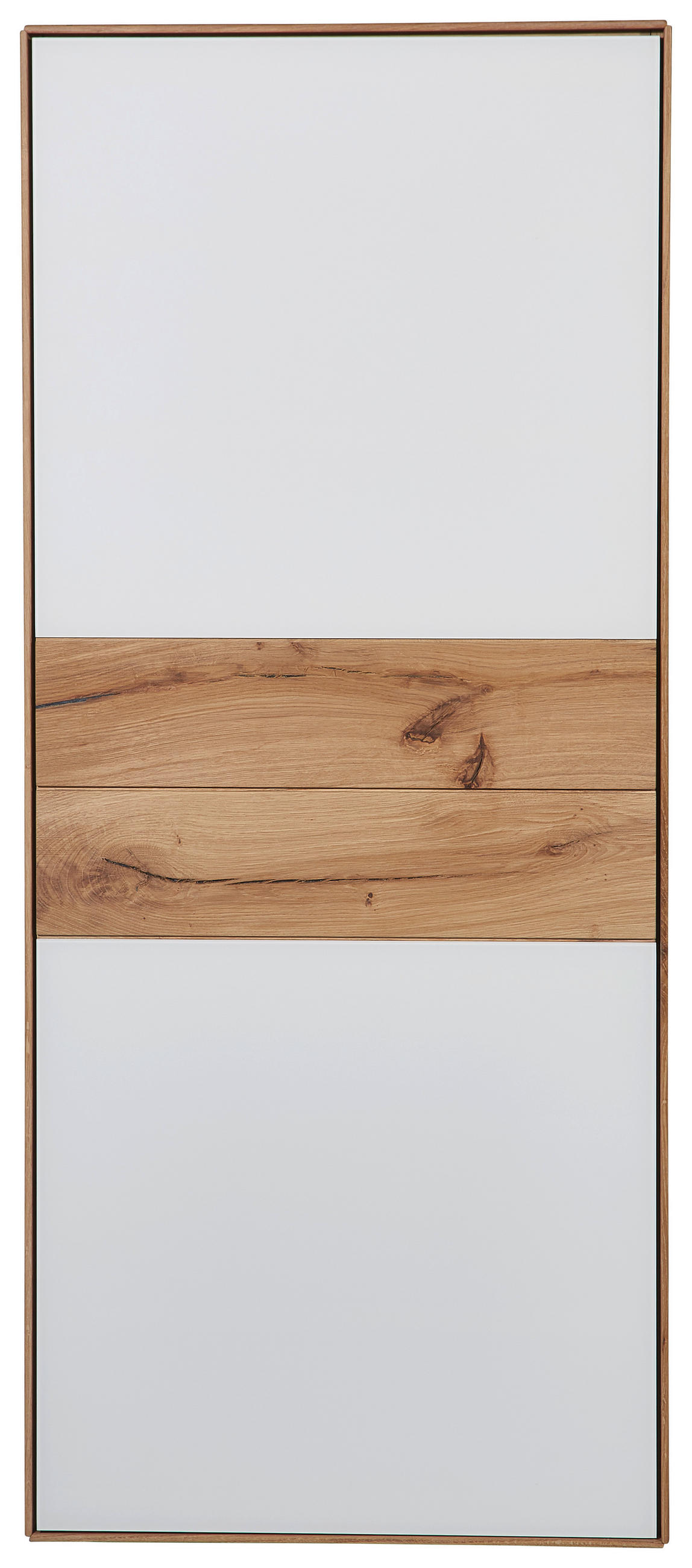 HIGHBOARD Weiß, Eichefarben  62/148/40 cm  - Eichefarben/Schwarz, Design, Glas/Holz (62/148/40cm) - Valnatura