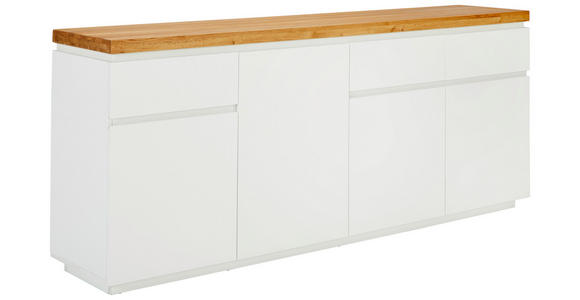 SIDEBOARD 195/82/42 cm  in Weiß, Eichefarben  - Eichefarben/Weiß, KONVENTIONELL, Holz/Holzwerkstoff (195/82/42cm) - Novel