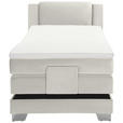 BOXSPRINGBETT 100/200 cm  in Creme  - Silberfarben/Creme, KONVENTIONELL, Kunststoff/Textil (100/200cm) - Esposa