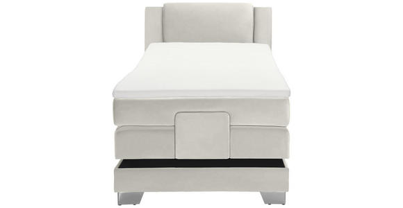 BOXSPRINGBETT 100/200 cm  in Creme  - Silberfarben/Creme, KONVENTIONELL, Kunststoff/Textil (100/200cm) - Esposa