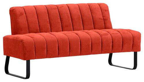 SITZBANK in Textil Rostfarben  - Rostfarben/Schwarz, Design, Textil/Metall (195/87/77cm) - Novel