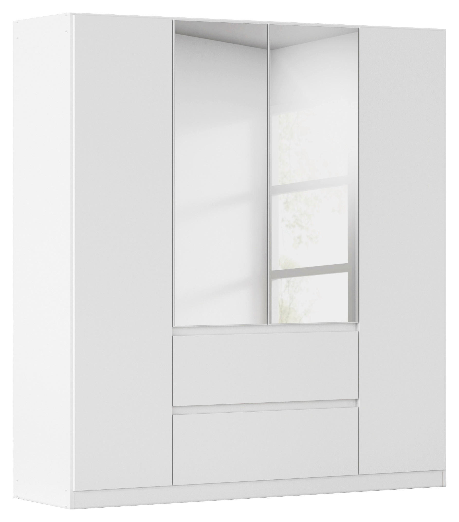 Nidda B: 181 cm Weiß in Weiss, Silberfarben  - Weiss/Silberfarben, Basics, Holzwerkstoff (181/197/54cm) - Rauch Möbel