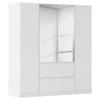 Nidda B: 181 cm Weiß in Weiss, Silberfarben  - Weiss/Silberfarben, Basics, Holzwerkstoff (181/197/54cm) - Rauch Möbel