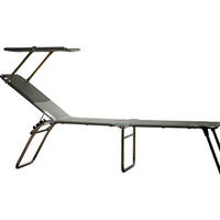 DREIBEINLIEGE 58/42/190 cm  - Alufarben/Grau, Design, Textil/Metall (58/42/190cm) - FIAM