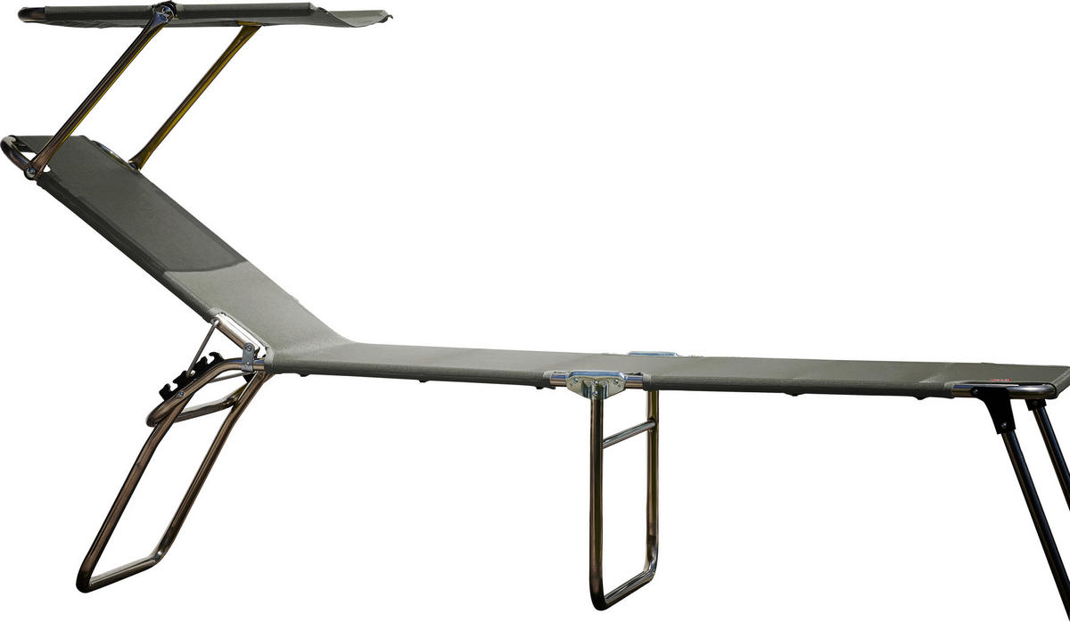 DREIBEINLIEGE 58/42/190 cm  - Alufarben/Grau, Design, Textil/Metall (58/42/190cm) - FIAM