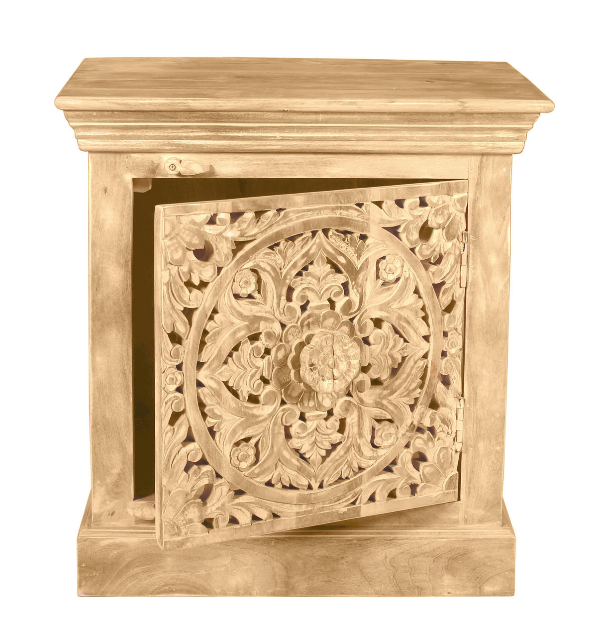 NACHTSCHRANK 60/65/40 cm Mangoholz massiv  - Naturfarben, Basics, Holz (60/65/40cm) - Livetastic