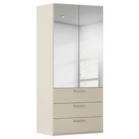 DREHTÜRENSCHRANK in Champagner  - Chromfarben/Edelstahlfarben, Basics, Glas/Holzwerkstoff (101/235/61cm) - Novel