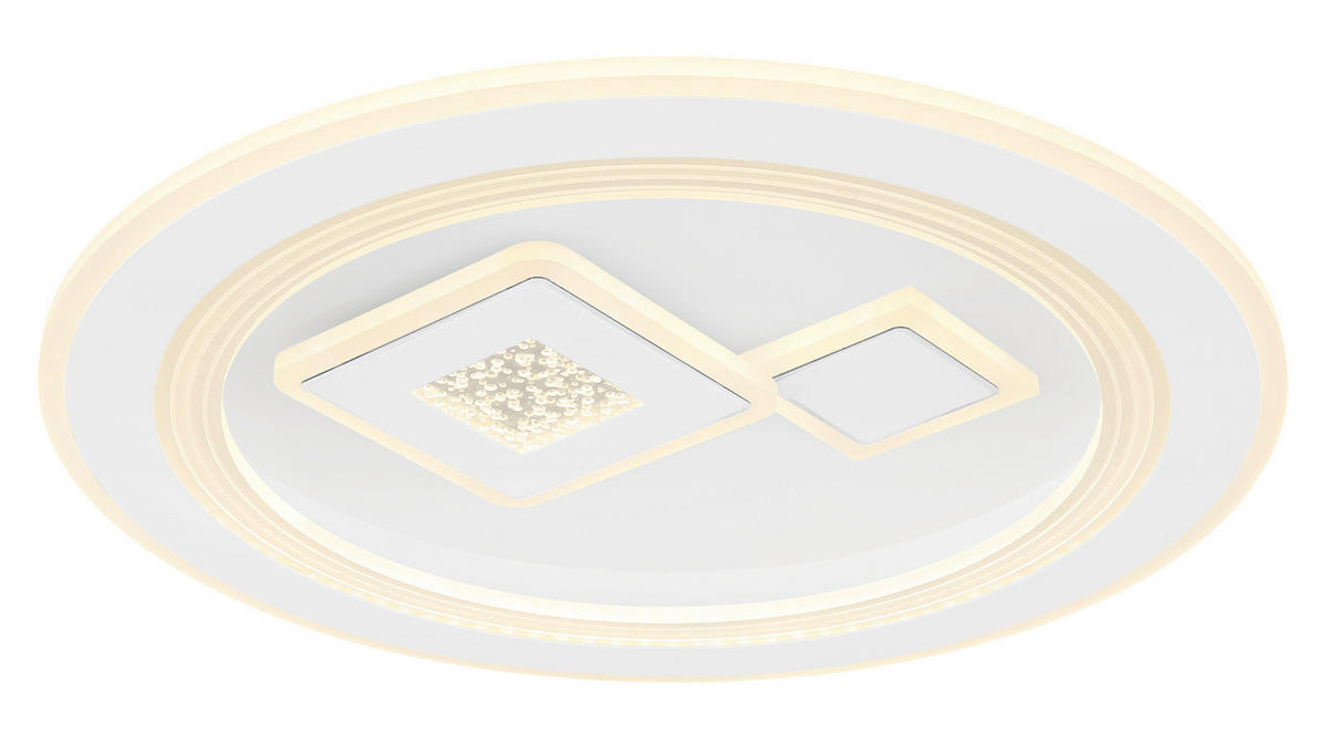 LED-DECKENLEUCHTE 46,6/7,4 cm   - Opal/Weiß, KONVENTIONELL, Kunststoff/Metall (46,6/7,4cm) - Globo
