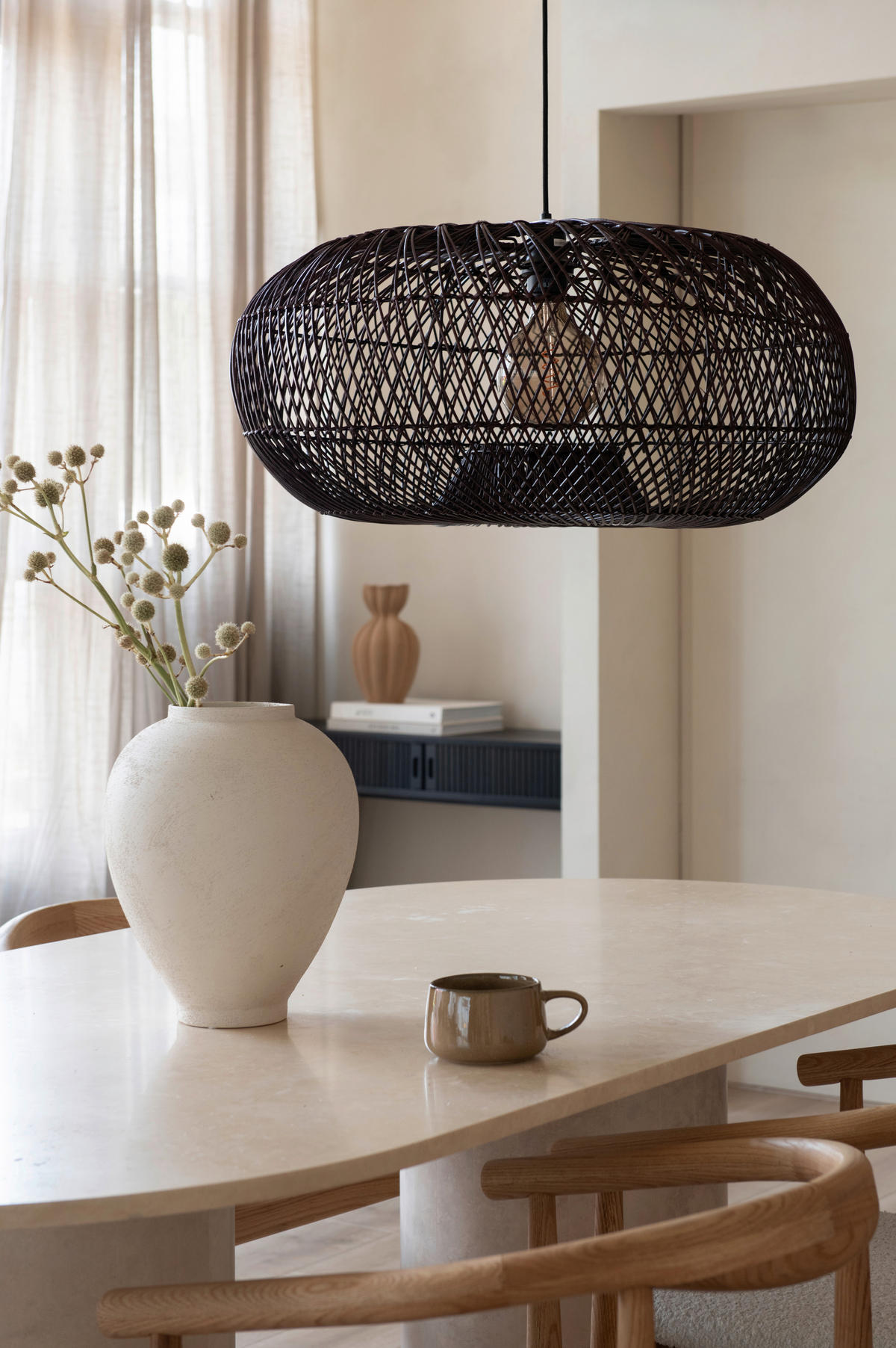 HÄNGELEUCHTE 70/34 cm  - Bordeaux, Basics, Naturmaterialien (70/34cm) - Good & Mojo