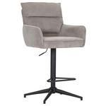 BARHOCKER Cord Taupe Stoffauswahl, Sitzfläche 360° drehbar  - Taupe/Schwarz, Design, Textil/Metall (54/98-120/58cm) - Novel