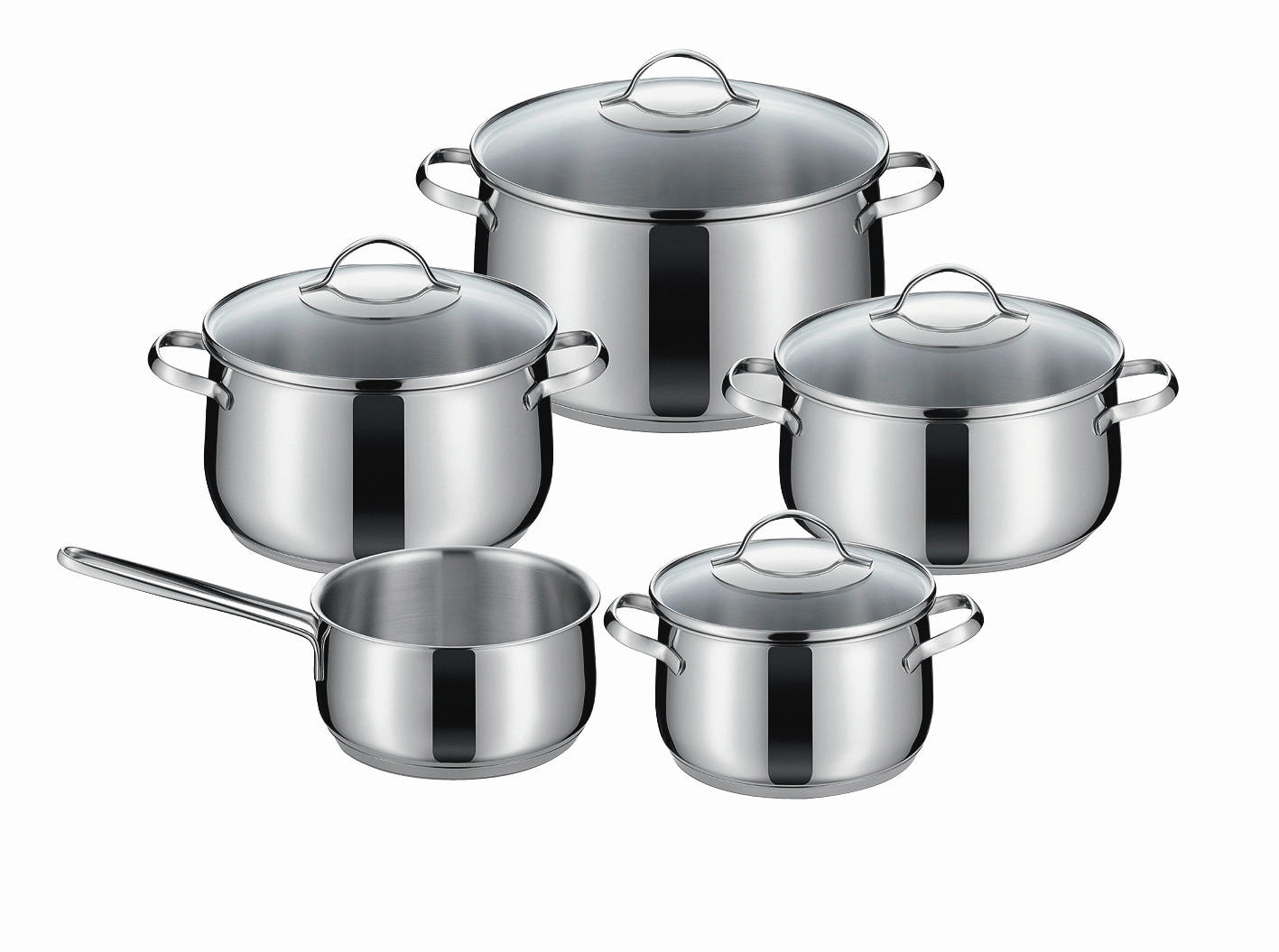 Kochtopfset TORRANO 5-teilig  - Basics, Glas/Metall - Kelomat