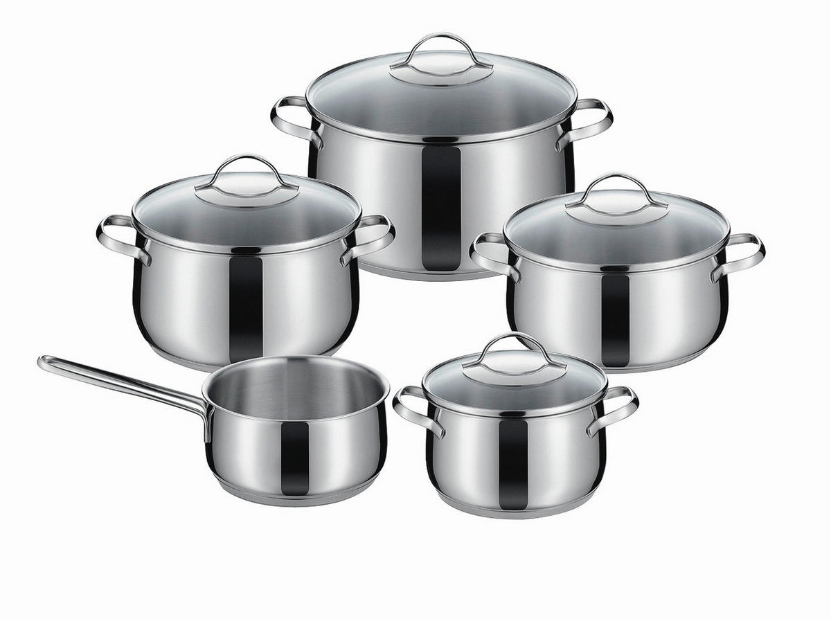 Kochtopfset TORRANO 5-teilig  - Basics, Glas/Metall - Kelomat
