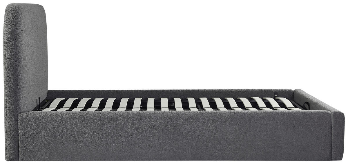 POLSTERBETT Lattenrost, Bettkasten Grau 180/200 cm  - Schwarz/Naturfarben, MODERN, Holz/Kunststoff (180/200cm) - Livetastic