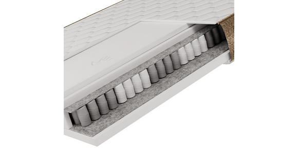 TASCHENFEDERKERNMATRATZE 180/200 cm Höhe ca. 25 cm  - Beige/Weiß, Trend, Textil (180/200cm) - Esposa