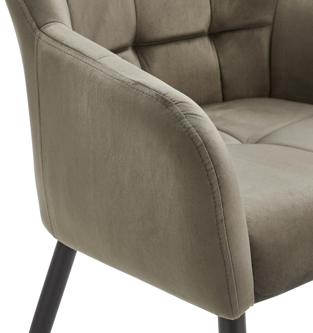 ARMLEHNSTUHL  in Eisen Samt  - Schwarz/Grau, MODERN, Textil/Metall (60/83/59cm) - Livetastic