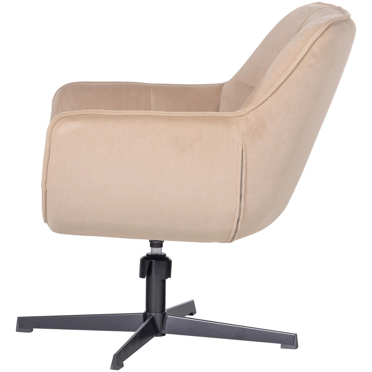 SESSEL in Samt Sandfarben  - Sandfarben/Schwarz, MODERN, Textil/Metall (71/94/83cm) - Livetastic