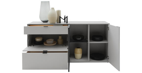 SIDEBOARD Grau  181,9/87,9/45,2 cm  - Schwarz/Grau, Design, Glas/Holz (181,9/87,9/45,2cm) - Dieter Knoll