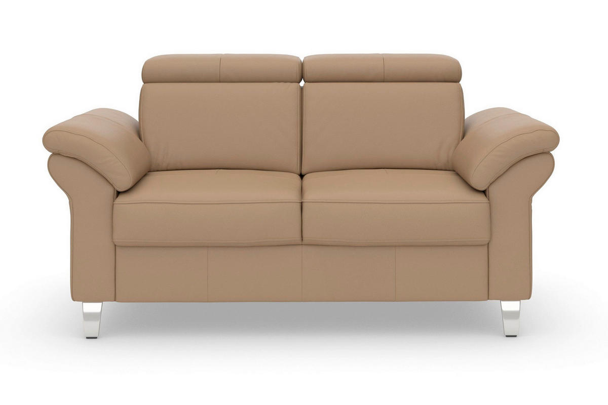 2-SITZER-SOFA ARNGAST E Cappuccino Echtleder  - Chromfarben/Cappuccino, Basics, Leder/Textil (156/84/93cm) - Sit & More