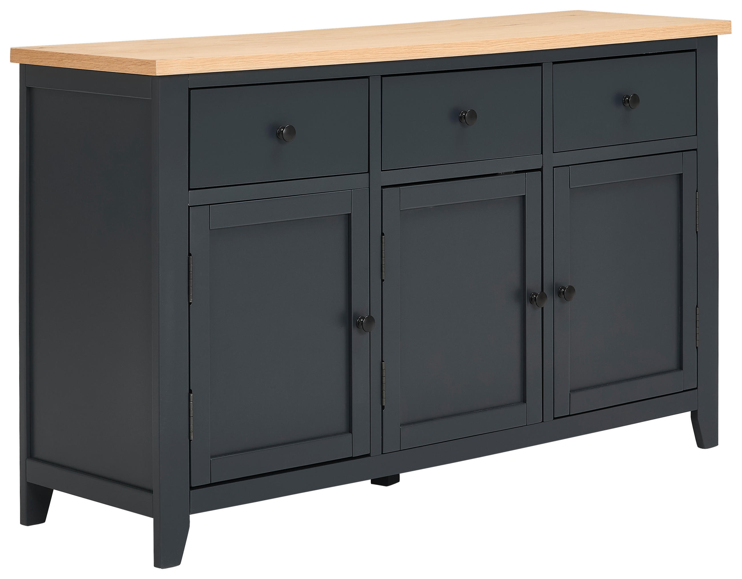 SIDEBOARD 139/83/42 cm  in Naturfarben, Dunkelblau  - Silberfarben/Dunkelblau, LIFESTYLE, Holz/Holzwerkstoff (139/83/42cm) - MID.YOU