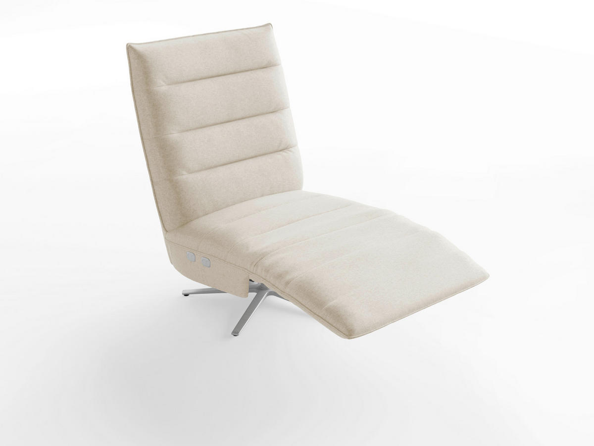 RELAXSESSEL Textil Sandfarben  - Sandfarben/Silberfarben, Basics, Textil/Metall (80/109/98cm) - Sit & More