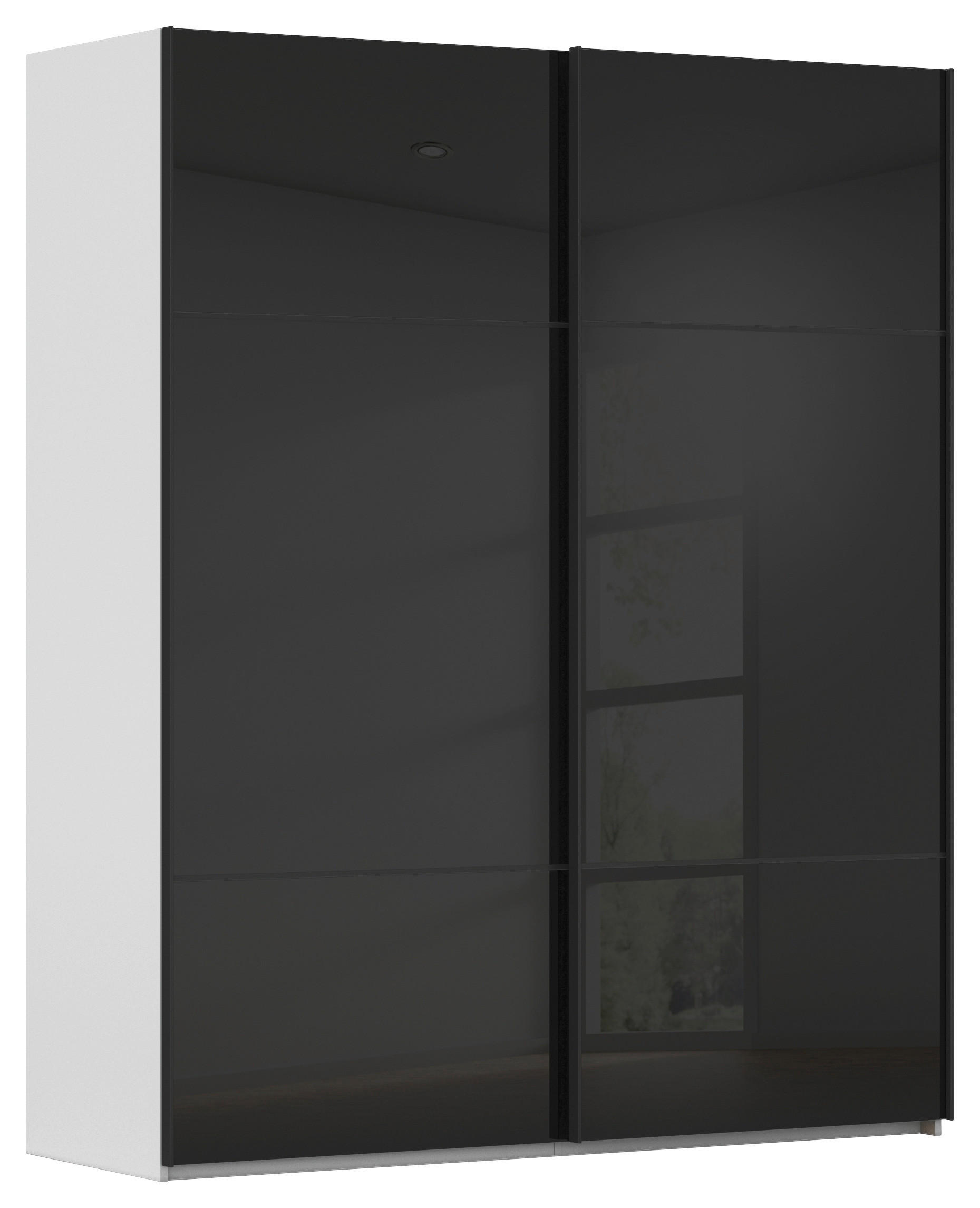 SCHWEBETÜRENSCHRANK in Grau, Schwarz  - Schwarz/Grau, Konventionell, Glas/Holzwerkstoff (181/223/67cm) - Novel