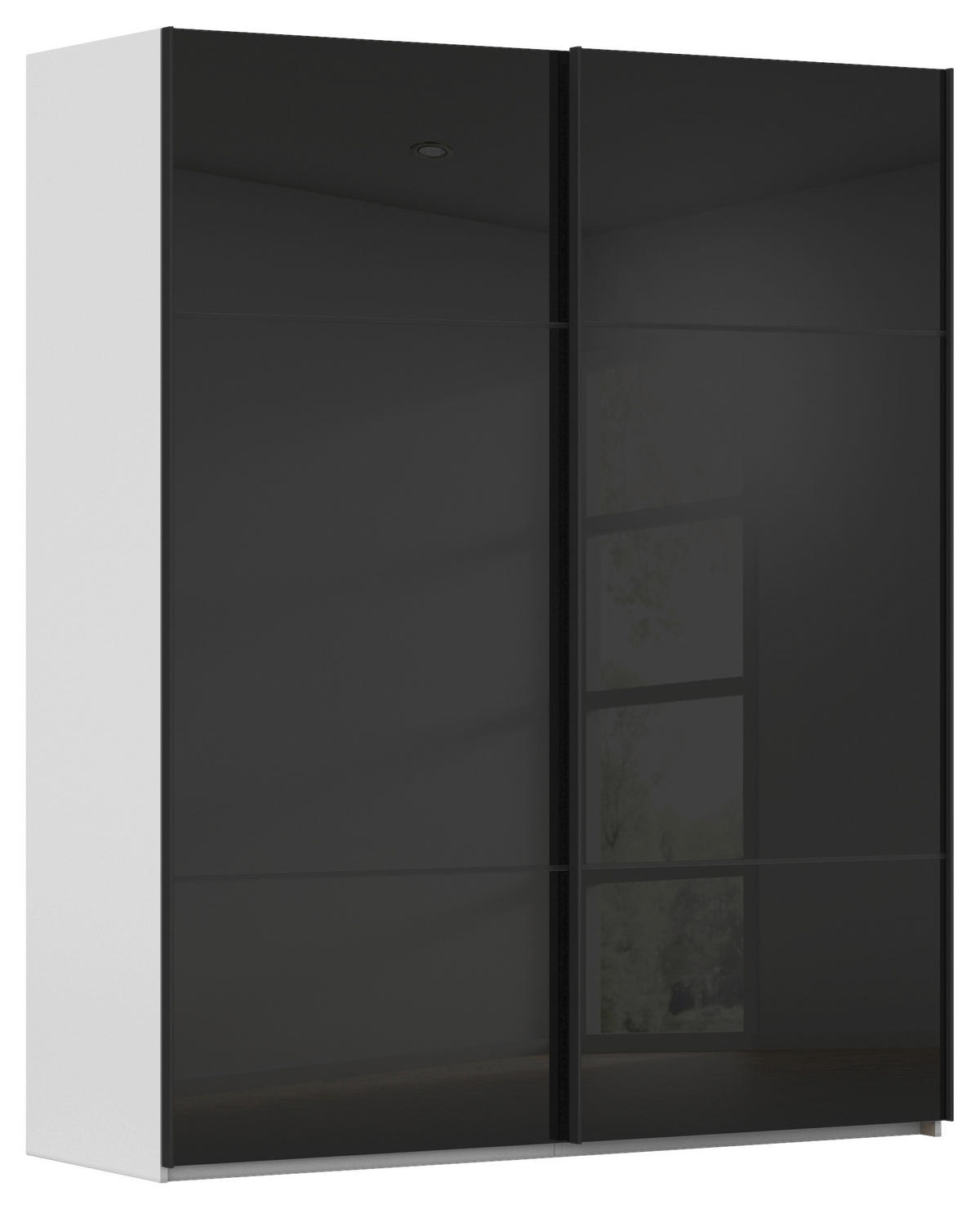SCHWEBETÜRENSCHRANK in Grau, Schwarz  - Schwarz/Grau, Konventionell, Glas/Holzwerkstoff (181/223/67cm) - Novel