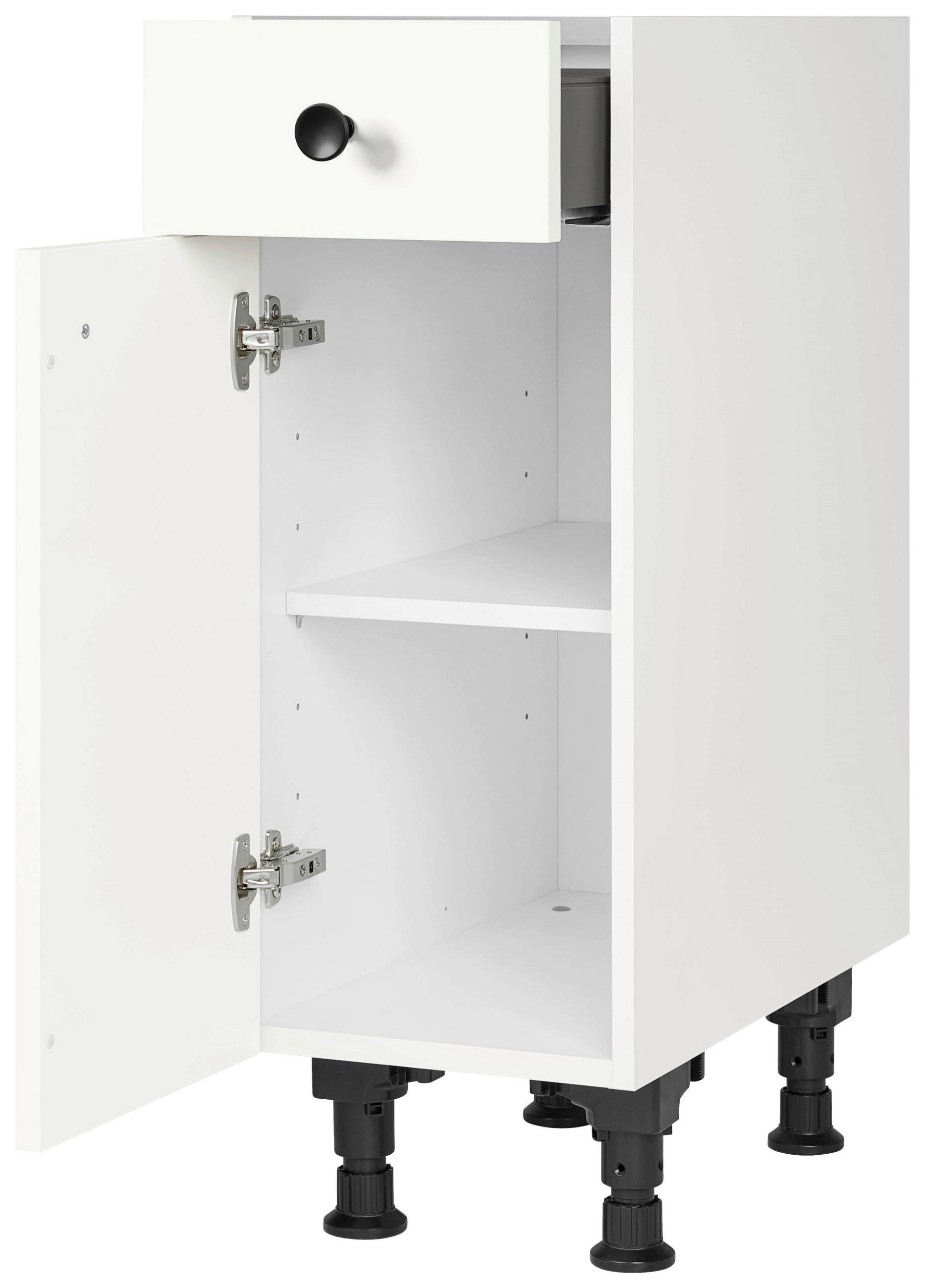 SCHUBKASTENUNTERSCHRANK 30/87/56 cm  in Weiß  - Schwarz/Weiß, MODERN, Holzwerkstoff/Metall (30/87/56cm) - Nobilia