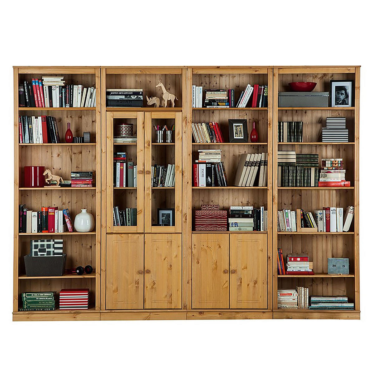 OBÝVACÍ STĚNA, barvy borovice - barvy borovice, Design, dřevo/sklo (296/223/34cm) - Livetastic