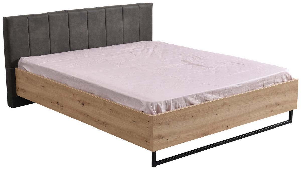 ÁGY  Artisan tölgy  - fekete/Artisan tölgy, Basics, faalapú anyag/textil (197,5/212/94cm) - Xora