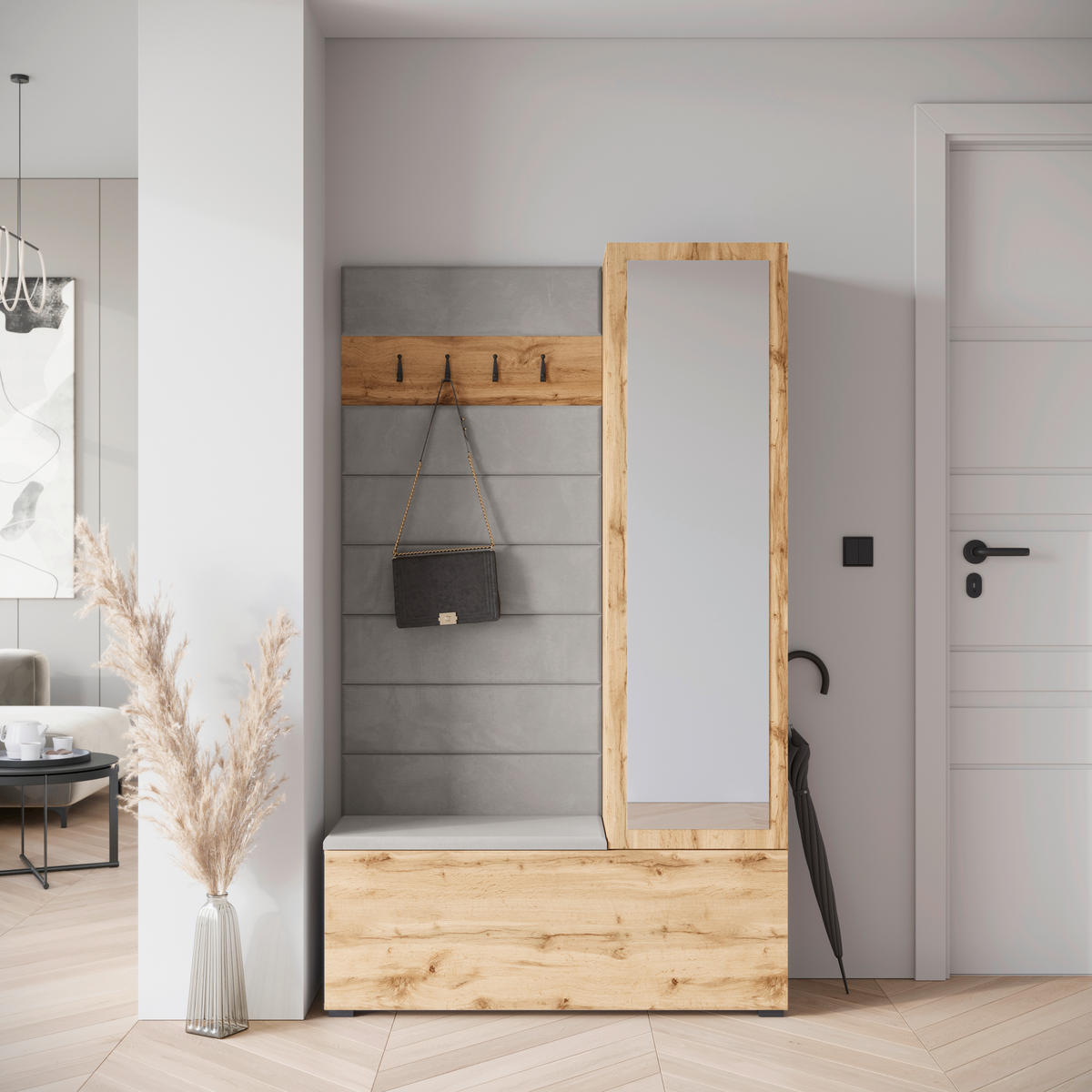 HALLMÖBEL  i 115/192/37,5 cm  - ek Wotan, Design, trämaterial (115/192/37,5cm) - Livetastic